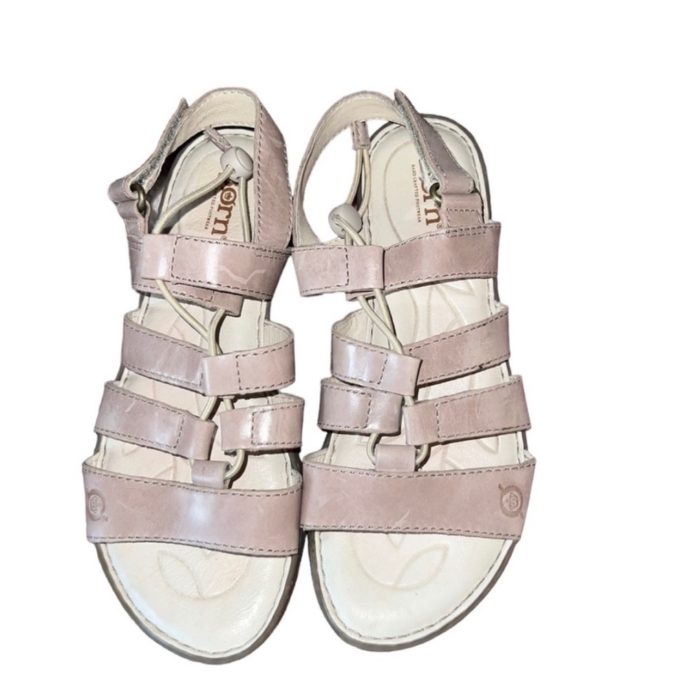 ✅Born Bali Black Leather Elastic Strap Gladiator Sandals shoes boots 7M